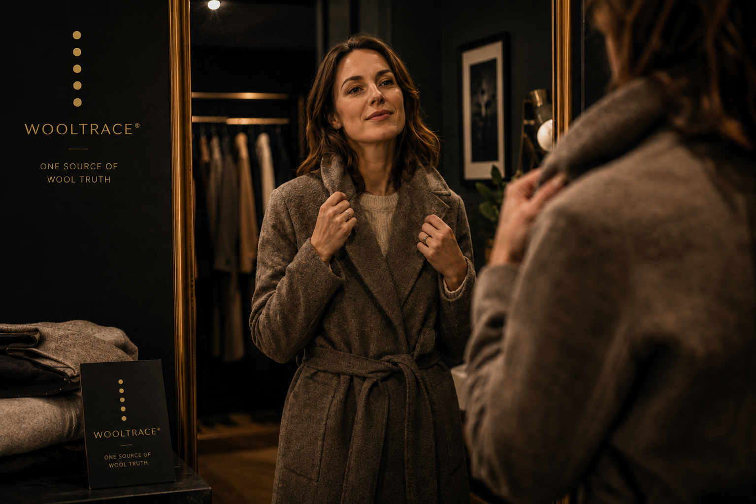 A customer trying on a finished WoolPass garment