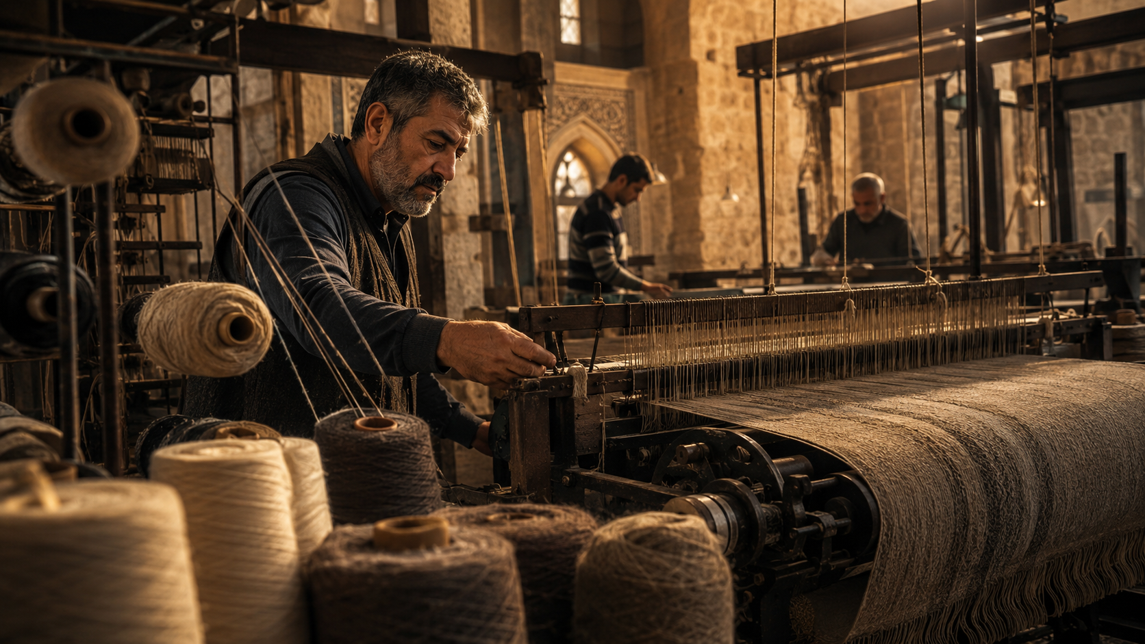A weaver at the loom